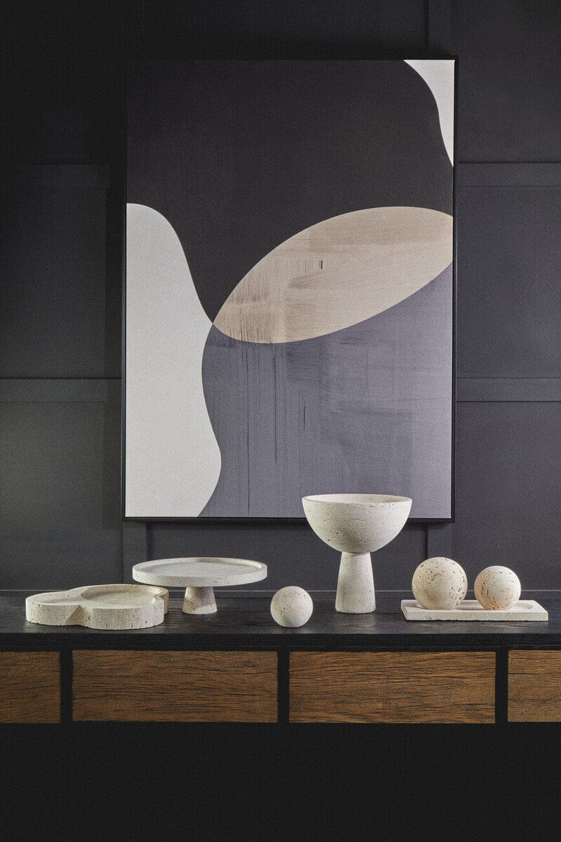 Hamilton Interiors Accessories Tibor Travertine Irregular Tray House of Isabella UK