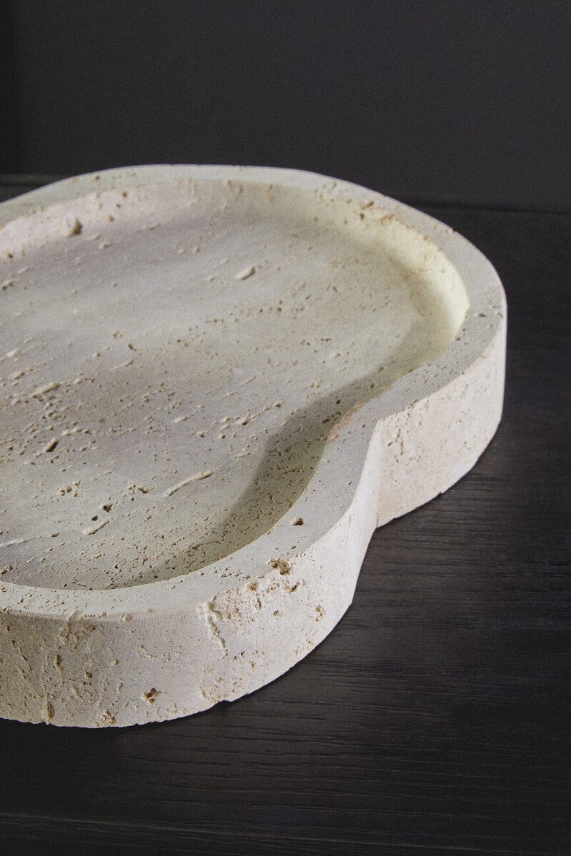 Hamilton Interiors Accessories Tibor Travertine Irregular Tray House of Isabella UK