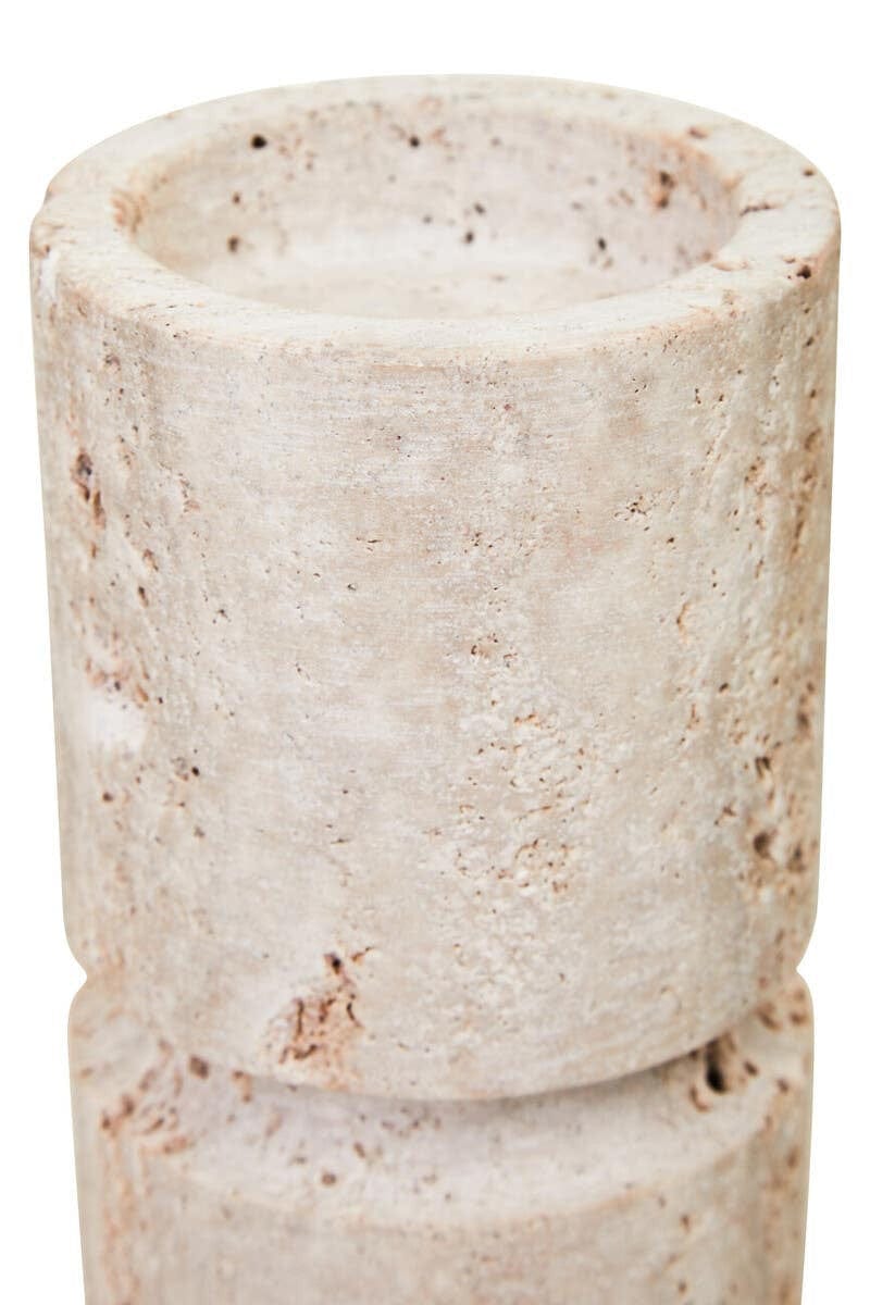 Hamilton Interiors Accessories Tibor Travertine Large Candle Holder House of Isabella UK