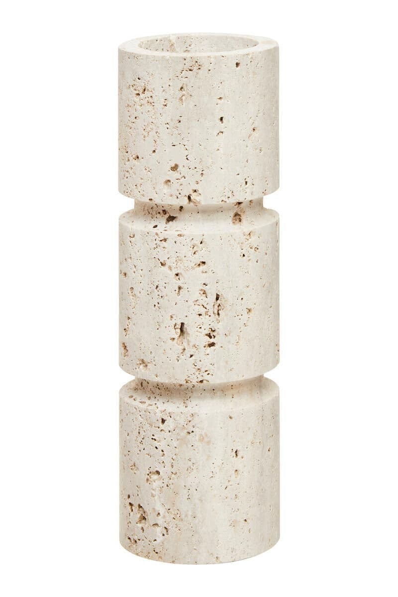 Hamilton Interiors Accessories Tibor Travertine Large Candle Holder House of Isabella UK