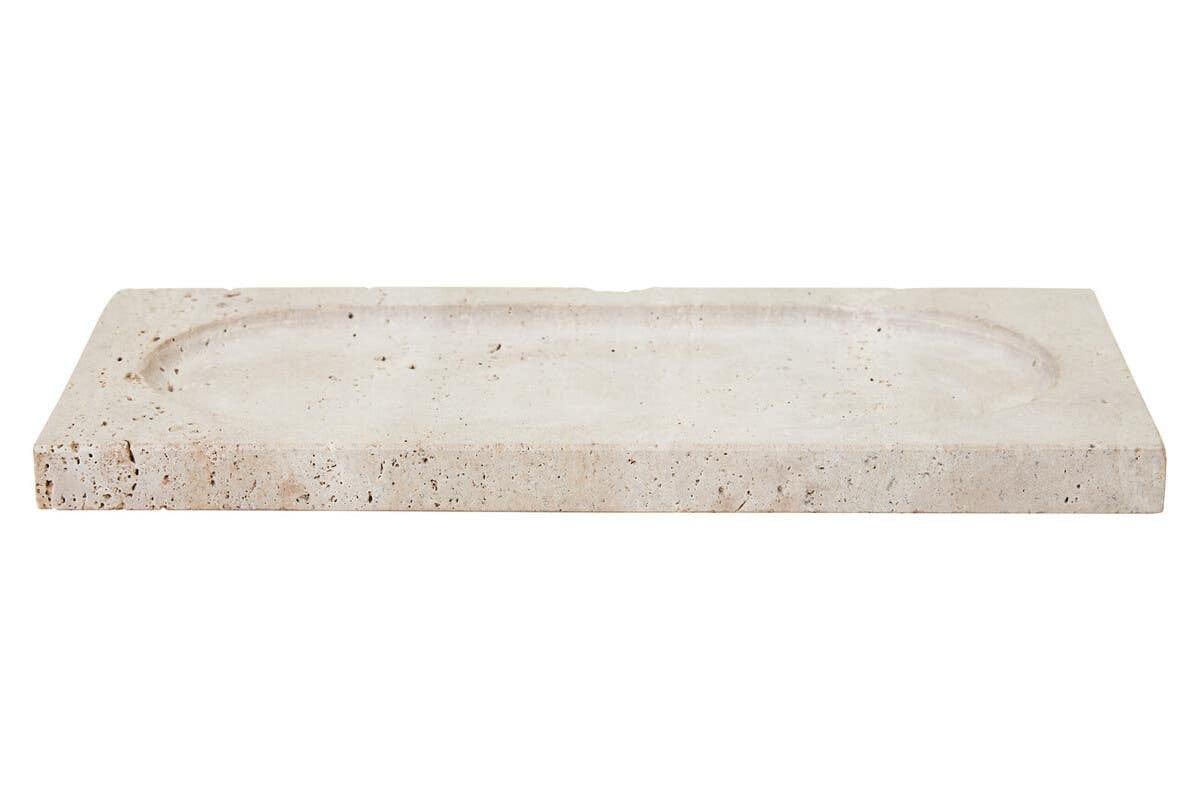 Hamilton Interiors Accessories Tibor Travertine Rectangular Decorative Tray House of Isabella UK