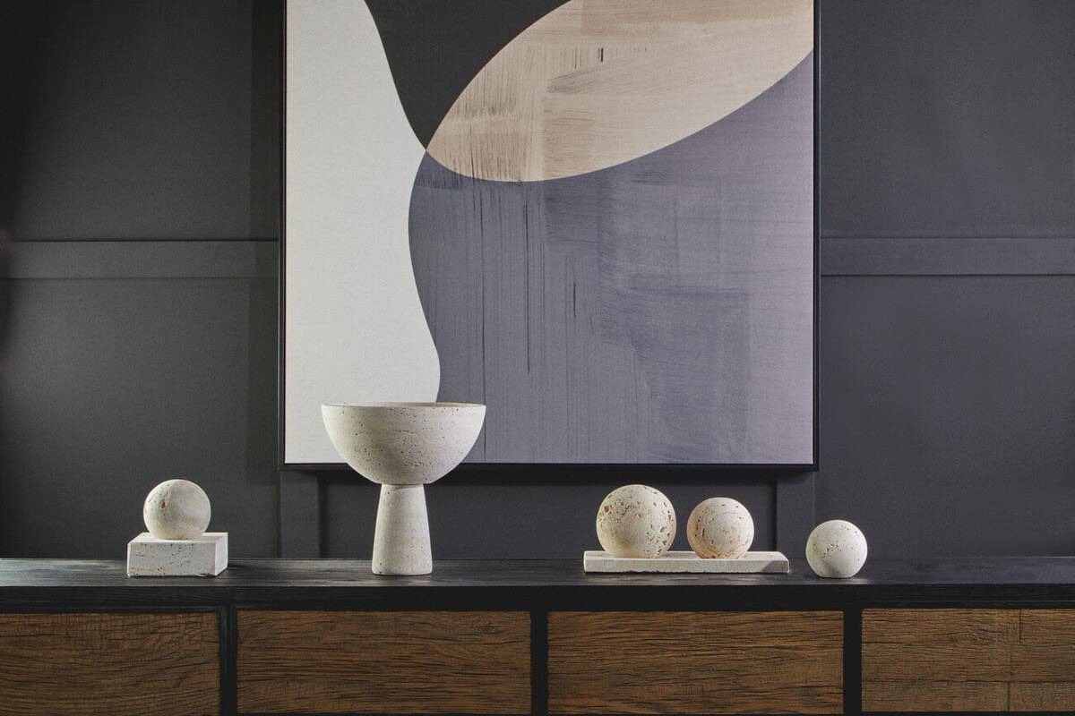 Hamilton Interiors Accessories Tibor Travertine Rectangular Decorative Tray House of Isabella UK