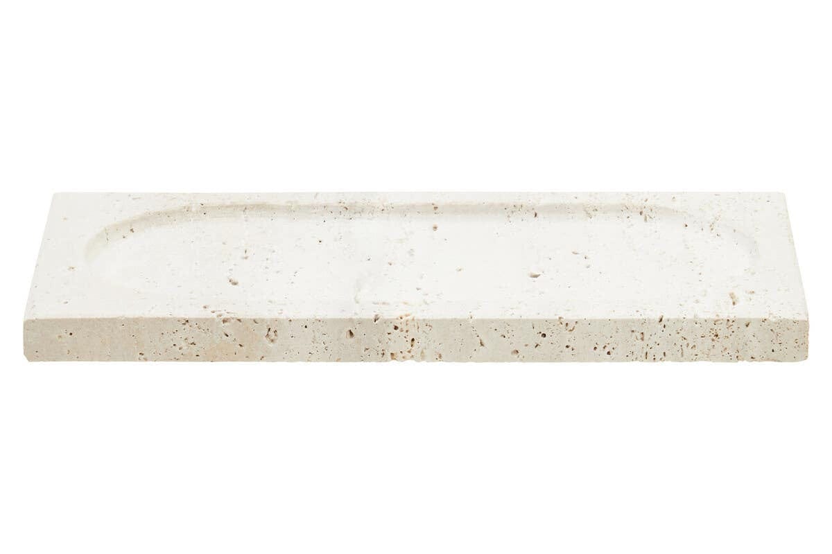 Hamilton Interiors Accessories Tibor Travertine Rectangular Decorative Tray House of Isabella UK