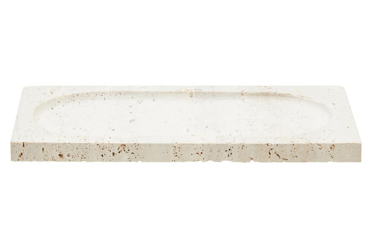 Hamilton Interiors Accessories Tibor Travertine Rectangular Decorative Tray House of Isabella UK