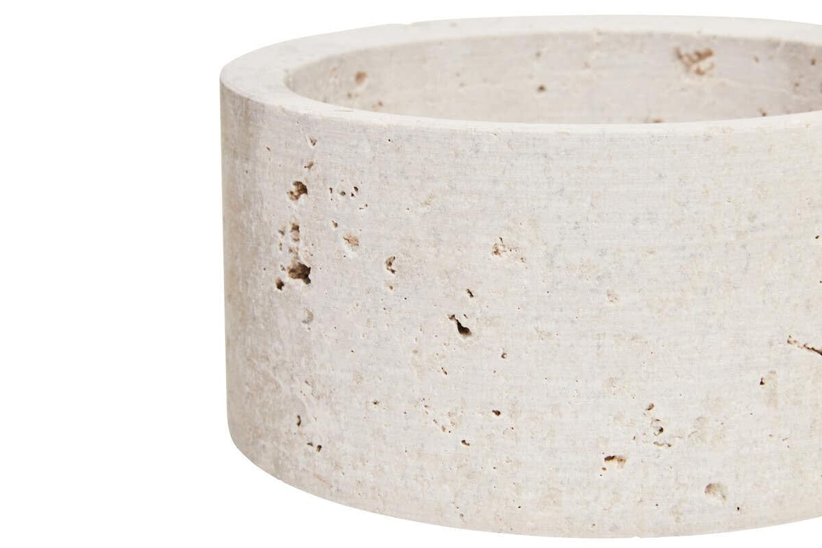 Hamilton Interiors Accessories Tibor Travertine Round Trinket Box House of Isabella UK