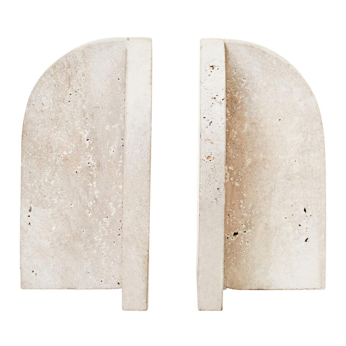 Hamilton Interiors Accessories Tibor Travertine Set of 2 Arched Bookends House of Isabella UK