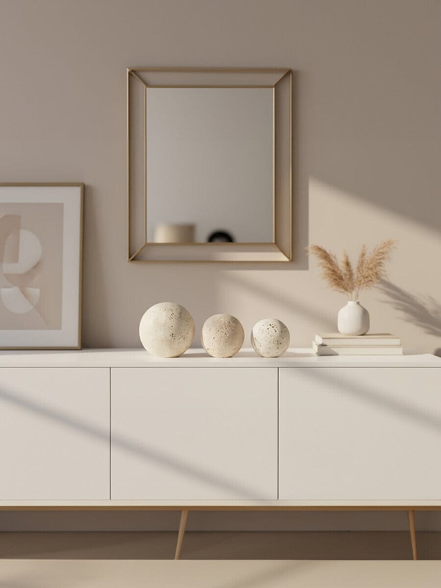Hamilton Interiors Accessories Tibor Travertine Set of 3 Deco Balls House of Isabella UK