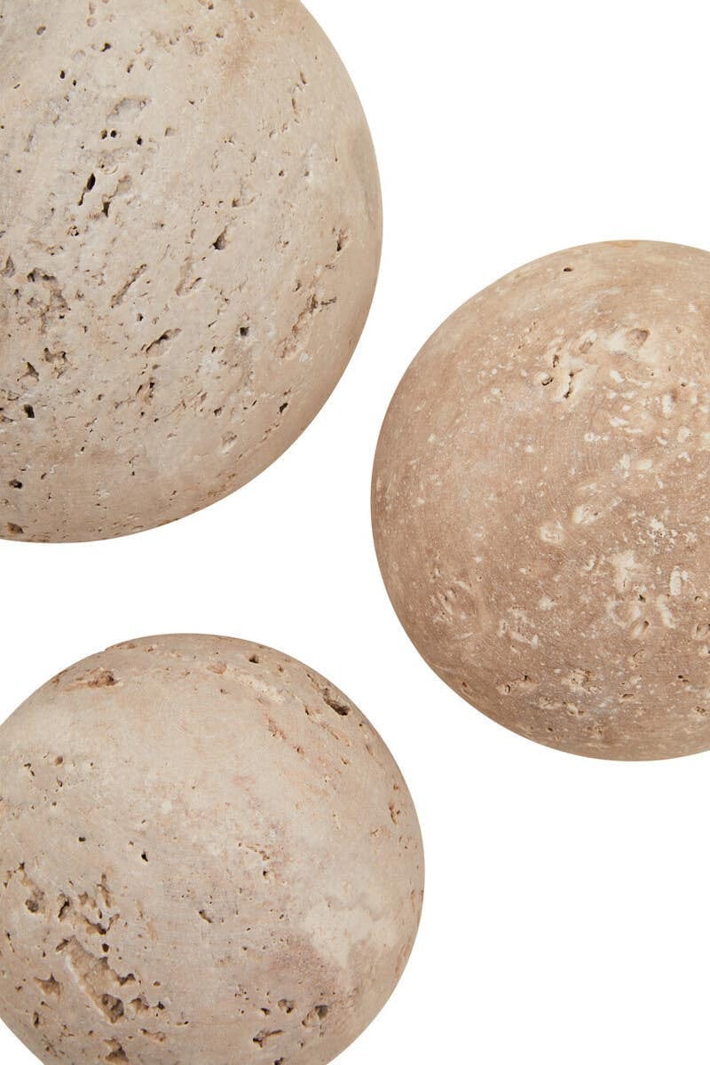 Hamilton Interiors Accessories Tibor Travertine Set of 3 Deco Balls House of Isabella UK