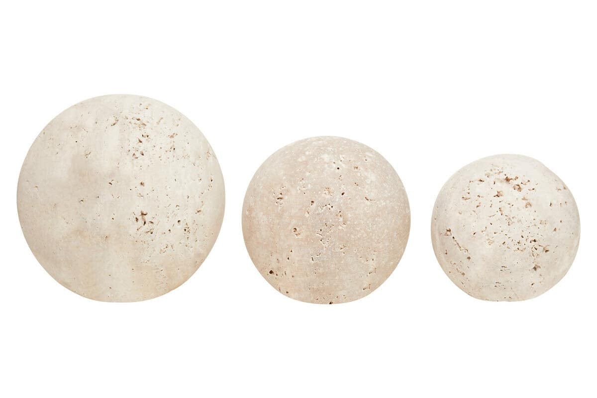 Hamilton Interiors Accessories Tibor Travertine Set of 3 Deco Balls House of Isabella UK