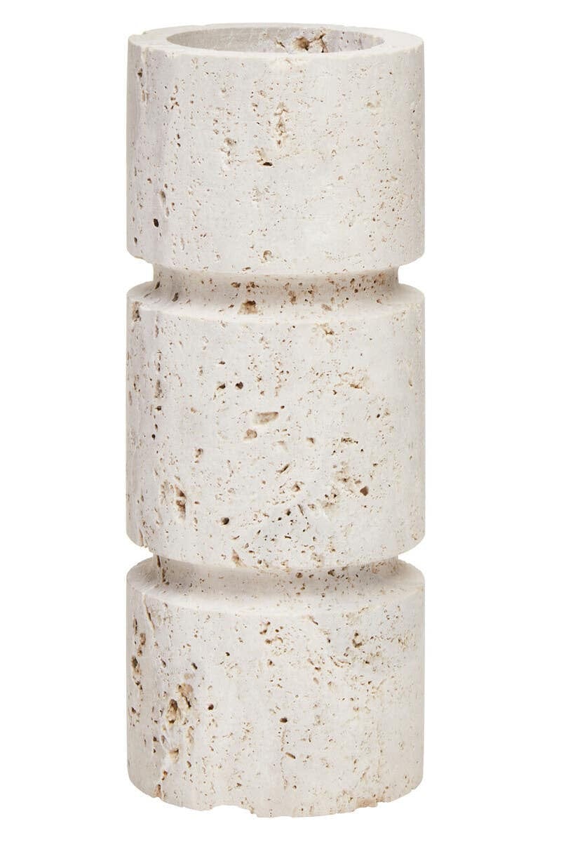 Hamilton Interiors Accessories Tibor Travertine Small Candle Holder House of Isabella UK