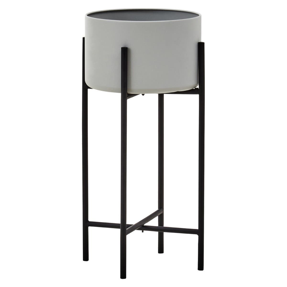 Hamilton Interiors Accessories Trosa Large Grey And Black Floor Standing Planter House of Isabella UK
