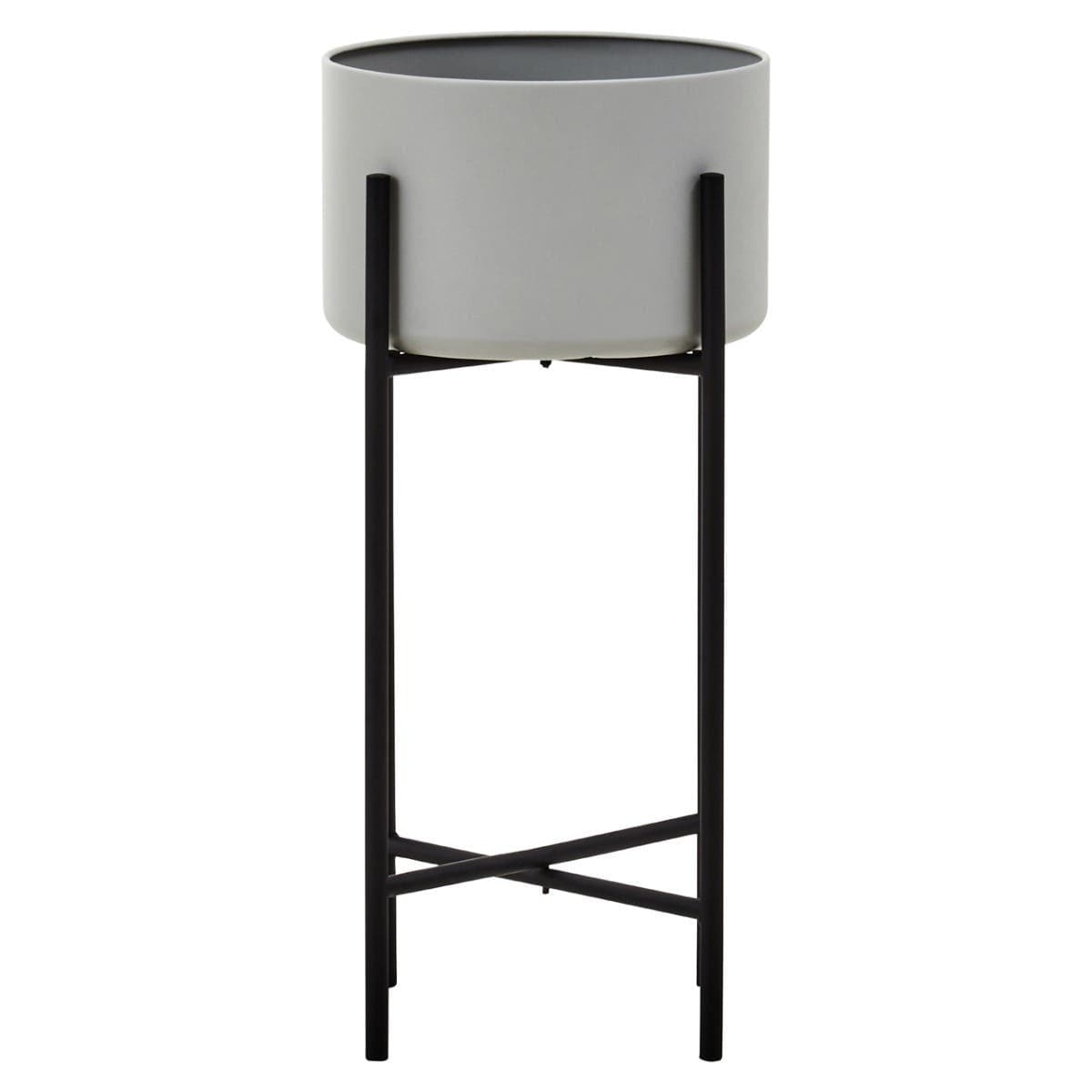 Hamilton Interiors Accessories Trosa Large Grey And Black Floor Standing Planter House of Isabella UK
