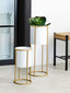 Hamilton Interiors Accessories Trosa Small White And Gold Floor Standing Planter House of Isabella UK