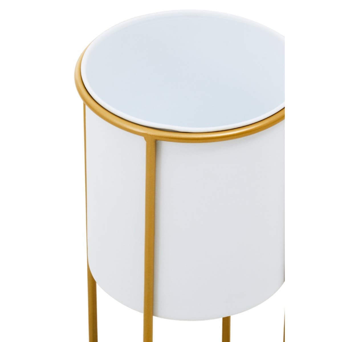 Hamilton Interiors Accessories Trosa Small White And Gold Floor Standing Planter House of Isabella UK