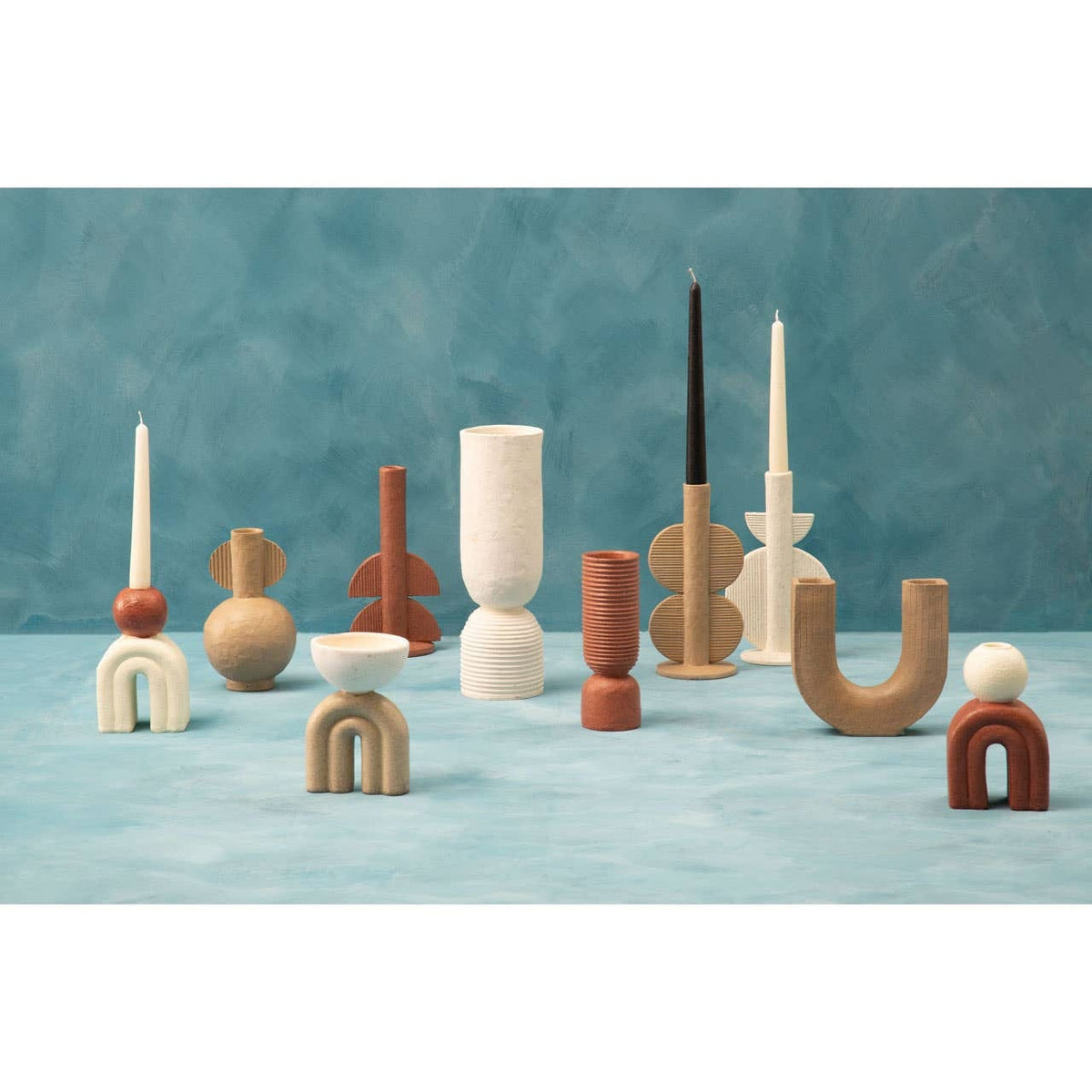 Hamilton Interiors Accessories Utica Candle Holder With Red Base House of Isabella UK