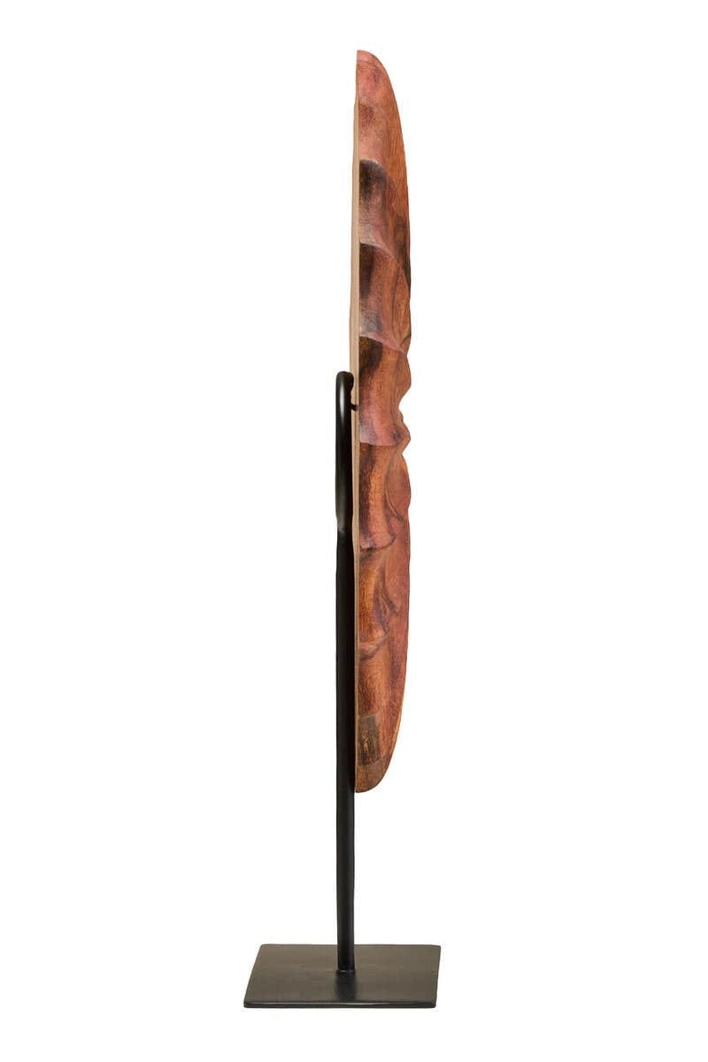 Hamilton Interiors Accessories Westo Brown Wood Round Sculpture With Black Base House of Isabella UK