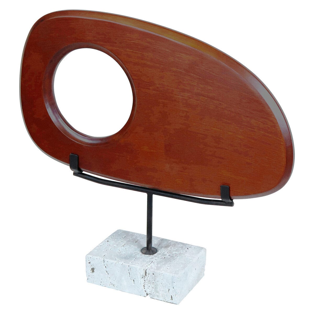 Hamilton Interiors Accessories Westo Natural Wood Horizontal Sculpture With Travertine Base House of Isabella UK