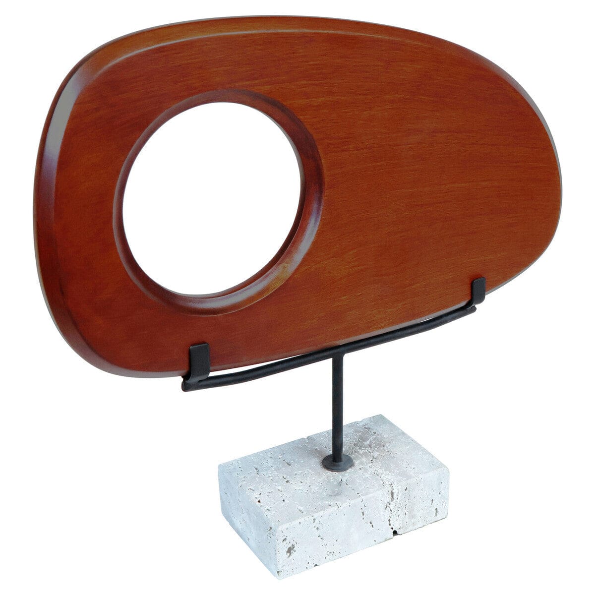Hamilton Interiors Accessories Westo Natural Wood Horizontal Sculpture With Travertine Base House of Isabella UK