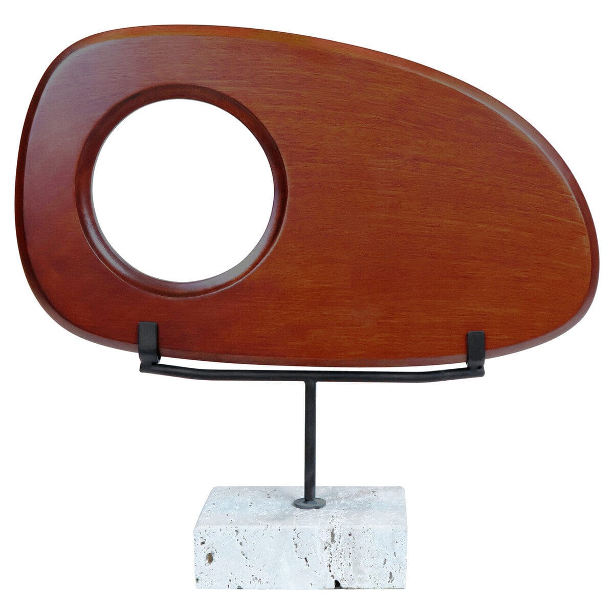 Hamilton Interiors Accessories Westo Natural Wood Horizontal Sculpture With Travertine Base House of Isabella UK