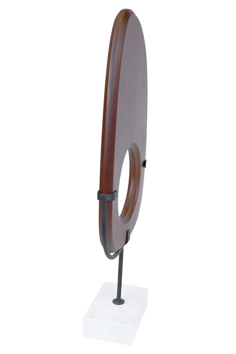 Hamilton Interiors Accessories Westo Natural Wood Vertical Sculpture With Travertine Base House of Isabella UK