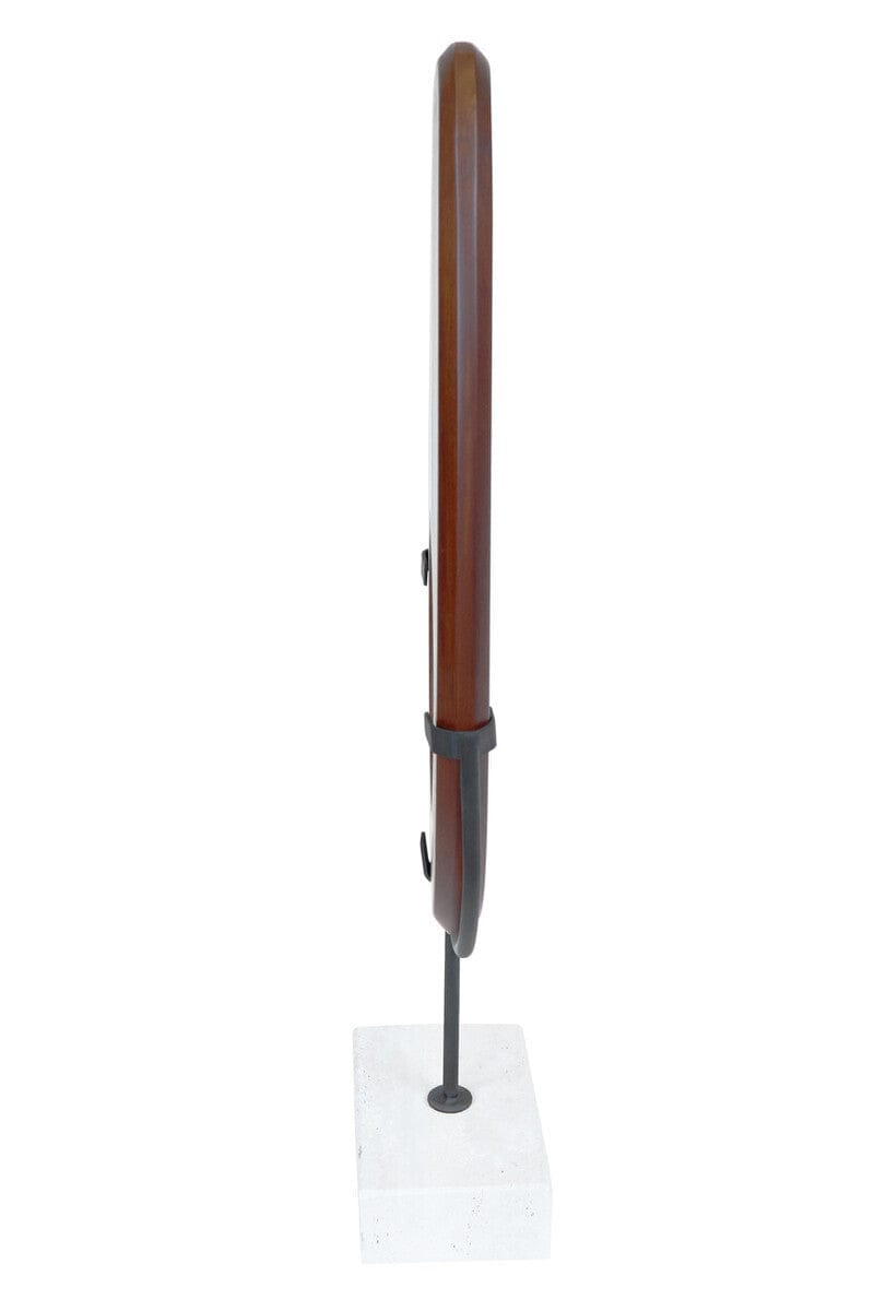 Hamilton Interiors Accessories Westo Natural Wood Vertical Sculpture With Travertine Base House of Isabella UK