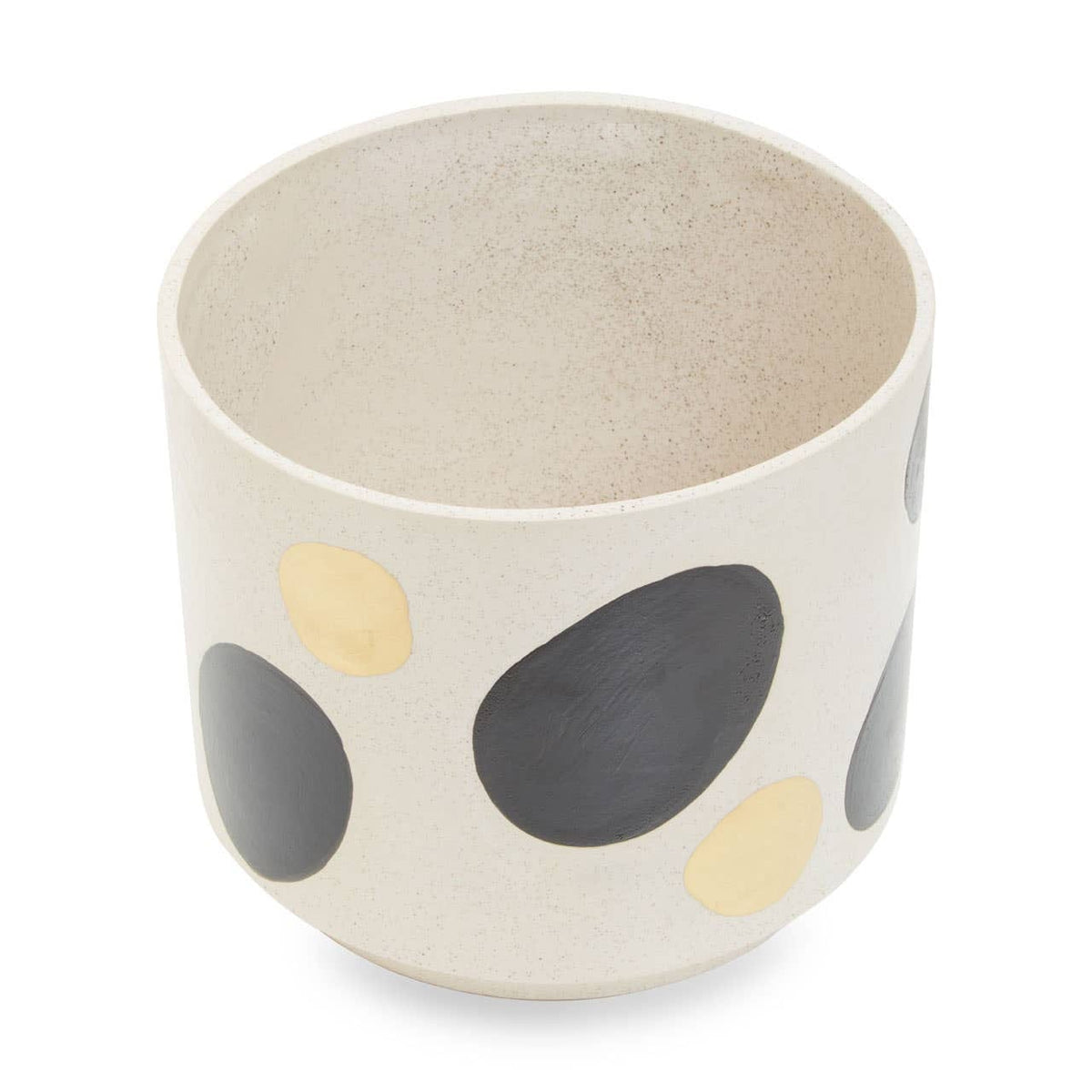 Hamilton Interiors Accessories Yuri White And Gold Spotted Planter House of Isabella UK