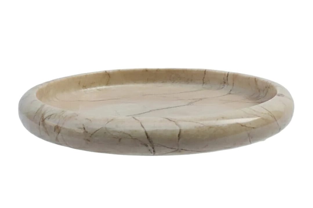 Hamilton Interiors Accessories Zoro Cream Marble Round Tray House of Isabella UK
