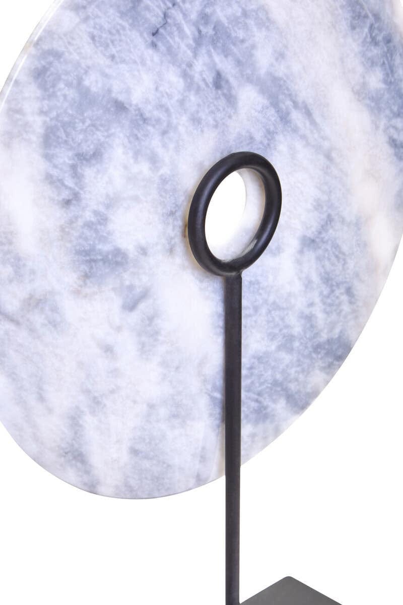 Hamilton Interiors Accessories Zoro Extra Large Round Dia 35cm Grey Marble Disc Sculpture House of Isabella UK