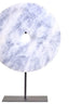 Hamilton Interiors Accessories Zoro Extra Large Round Dia 35cm Grey Marble Disc Sculpture House of Isabella UK