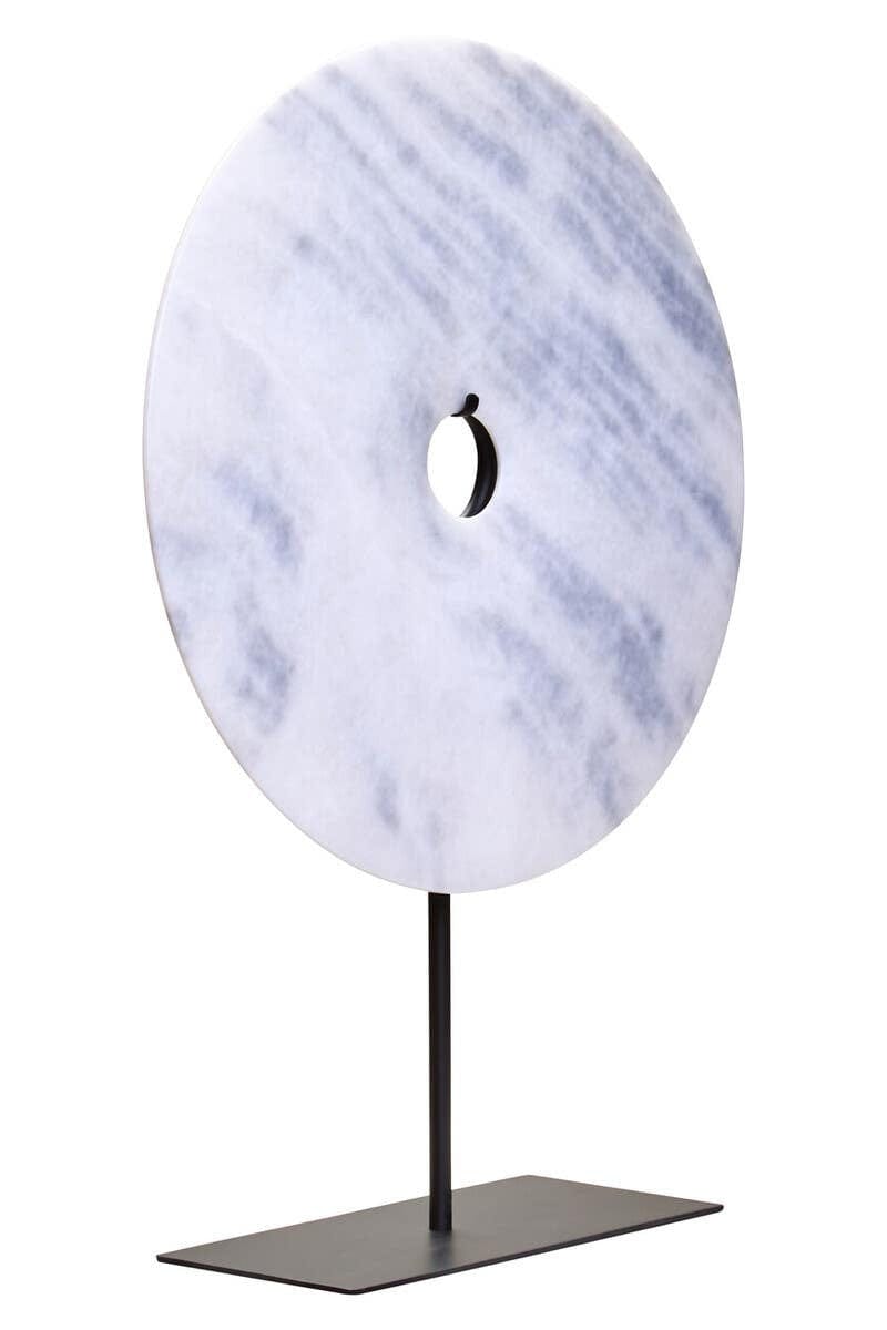 Hamilton Interiors Accessories Zoro Extra Large Round Dia 35cm White Marble Disc Sculpture House of Isabella UK