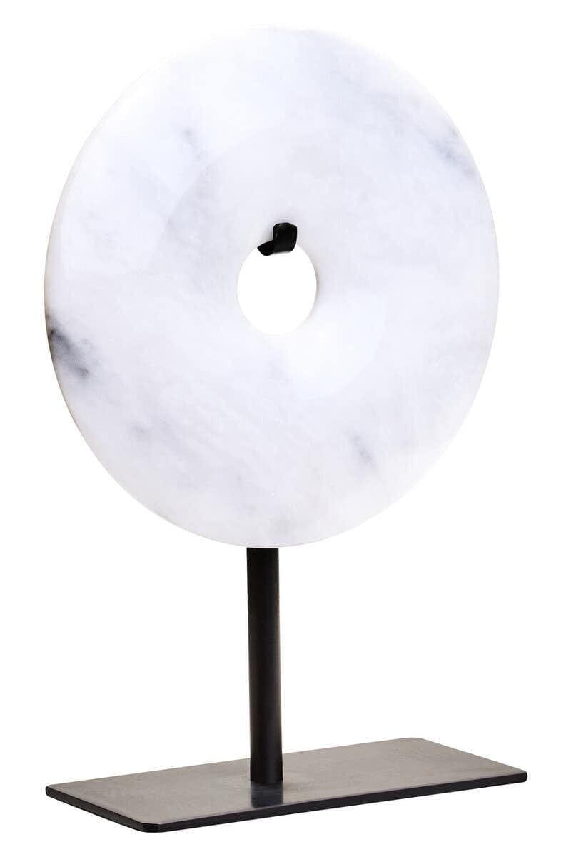 Hamilton Interiors Accessories Zoro Extra Small Round Dia 15cm Grey Marble Disc Sculpture House of Isabella UK