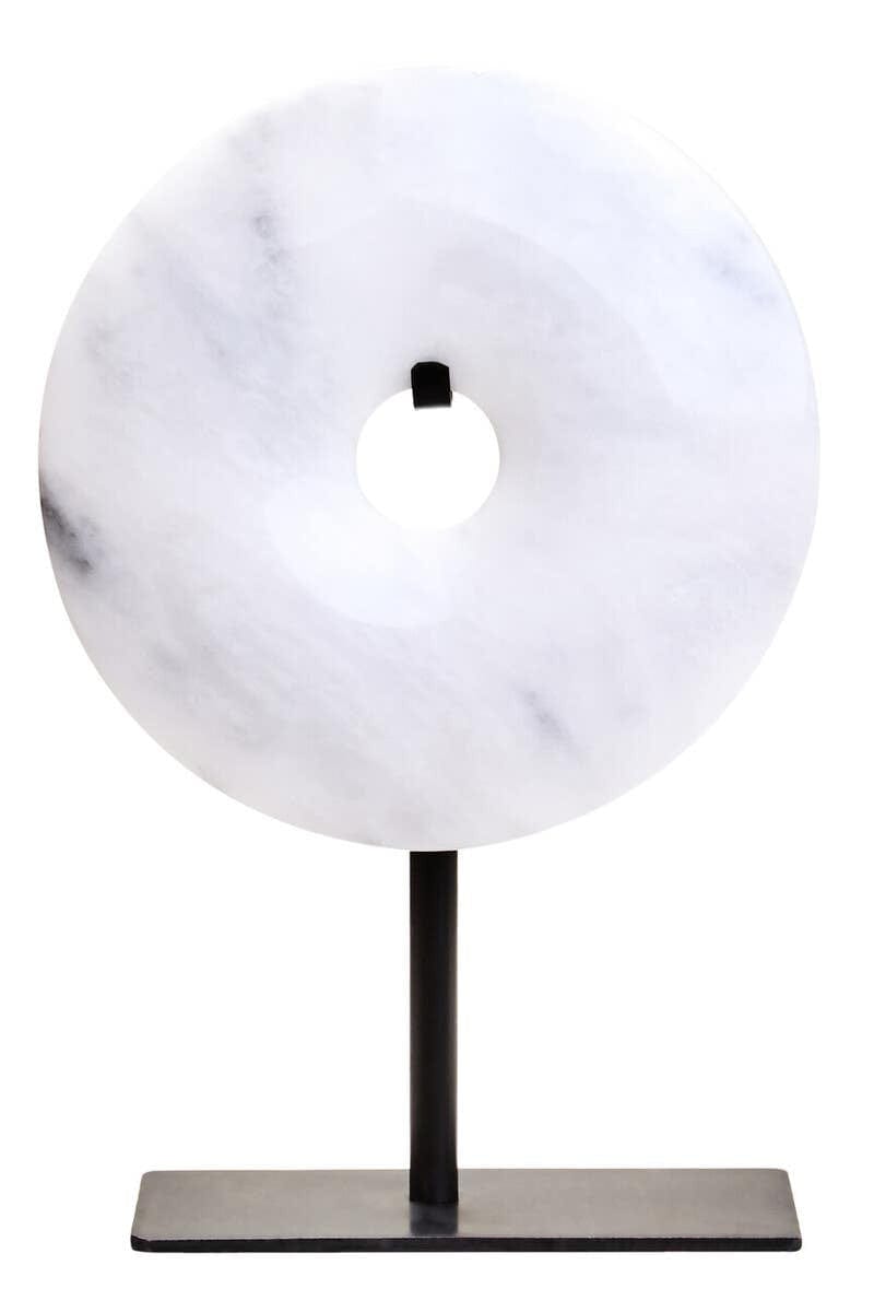 Hamilton Interiors Accessories Zoro Extra Small Round Dia 15cm Grey Marble Disc Sculpture House of Isabella UK