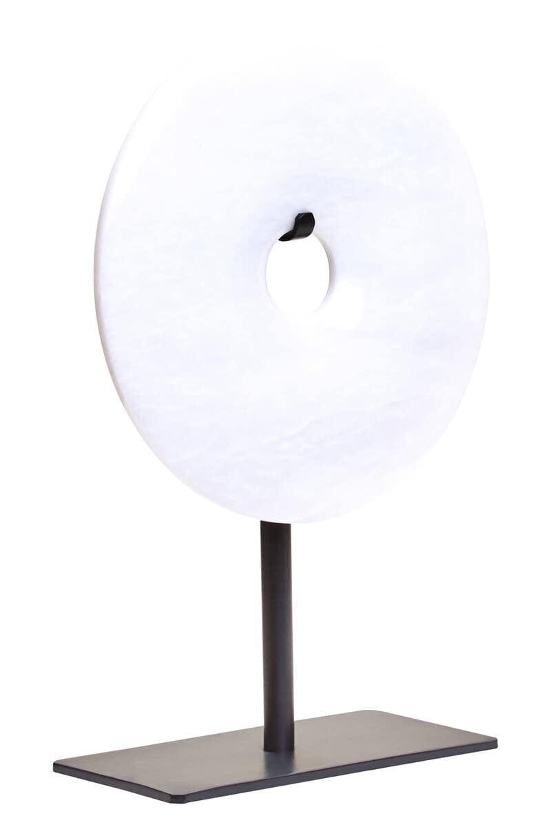 Hamilton Interiors Accessories Zoro Extra Small Round Dia 15cm White Marble Disc Sculpture House of Isabella UK