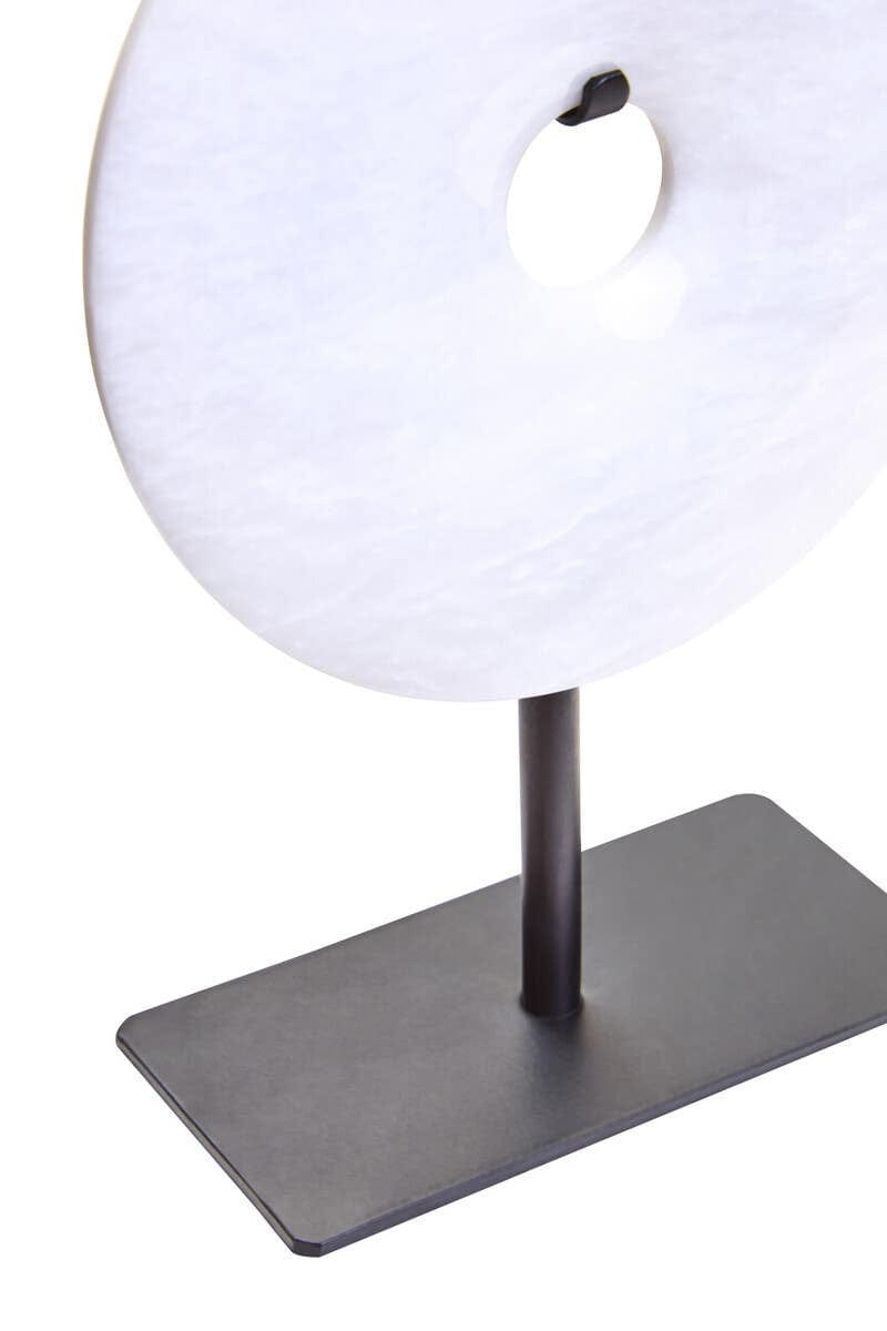 Hamilton Interiors Accessories Zoro Extra Small Round Dia 15cm White Marble Disc Sculpture House of Isabella UK