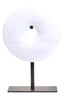 Hamilton Interiors Accessories Zoro Extra Small Round Dia 15cm White Marble Disc Sculpture House of Isabella UK