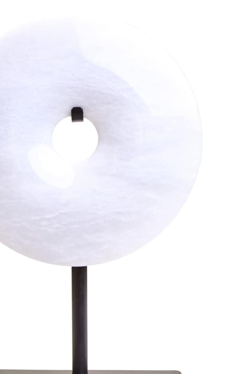 Hamilton Interiors Accessories Zoro Extra Small Round Dia 15cm White Marble Disc Sculpture House of Isabella UK
