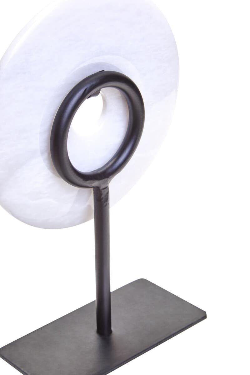 Hamilton Interiors Accessories Zoro Extra Small Round Dia 15cm White Marble Disc Sculpture House of Isabella UK