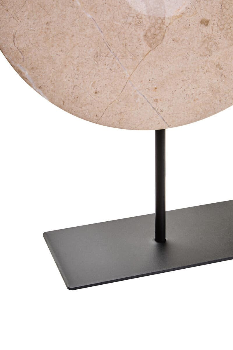 Hamilton Interiors Accessories Zoro Large Cream Marble Round Dia 30cm Disc Sculpture House of Isabella UK