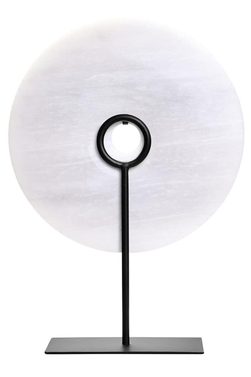 Hamilton Interiors Accessories Zoro Large Round Dia 30cm Grey Marble Disc Sculpture House of Isabella UK