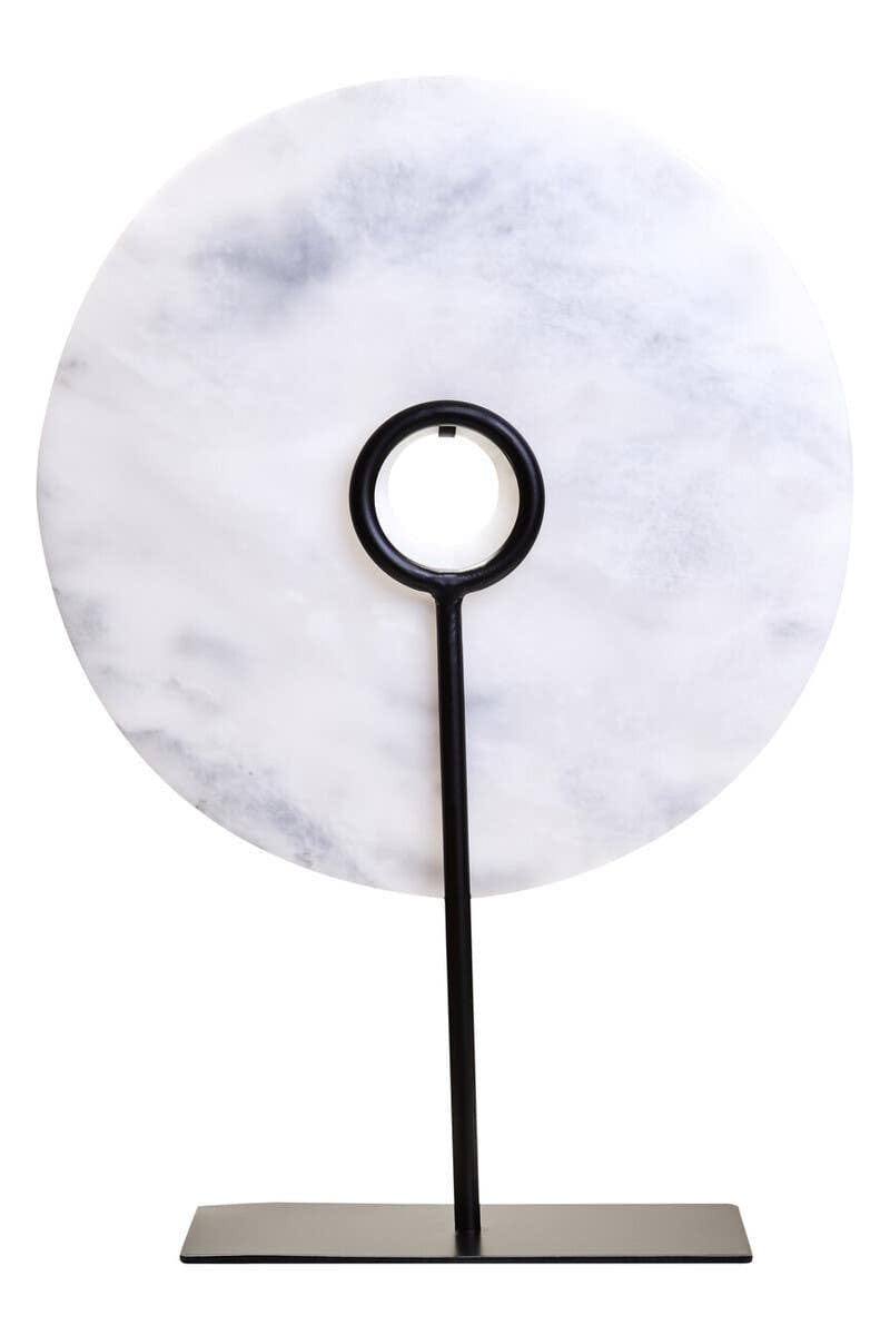 Hamilton Interiors Accessories Zoro Large Round Dia 30cm White Marble Disc Sculpture House of Isabella UK