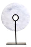 Hamilton Interiors Accessories Zoro Large Round Dia 30cm White Marble Disc Sculpture House of Isabella UK