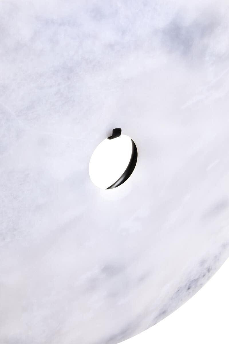 Hamilton Interiors Accessories Zoro Large Round Dia 30cm White Marble Disc Sculpture House of Isabella UK