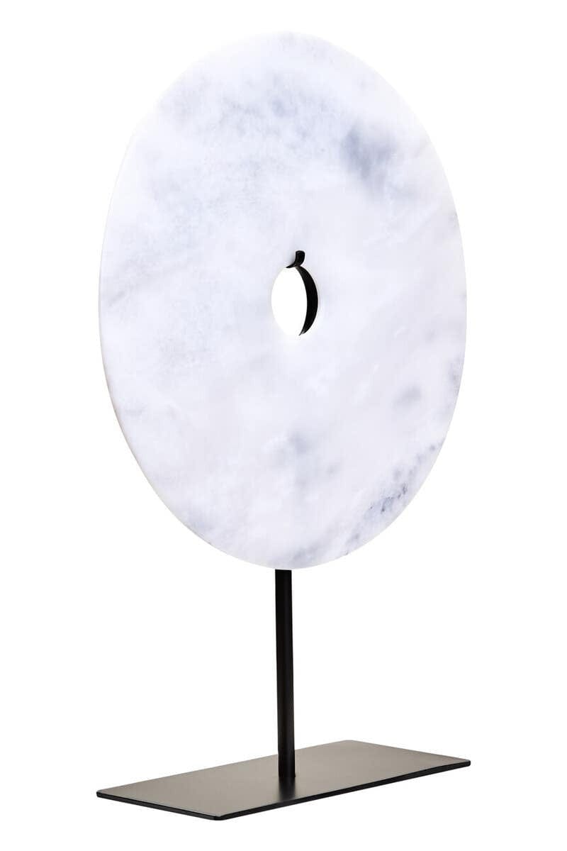 Hamilton Interiors Accessories Zoro Large Round Dia 30cm White Marble Disc Sculpture House of Isabella UK