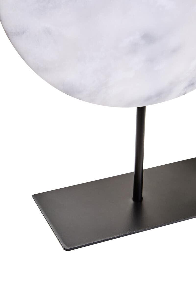 Hamilton Interiors Accessories Zoro Large Round Dia 30cm White Marble Disc Sculpture House of Isabella UK