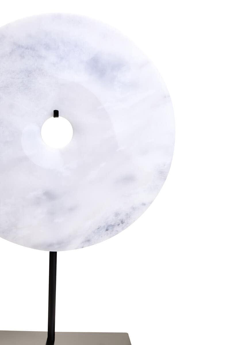 Hamilton Interiors Accessories Zoro Large Round Dia 30cm White Marble Disc Sculpture House of Isabella UK