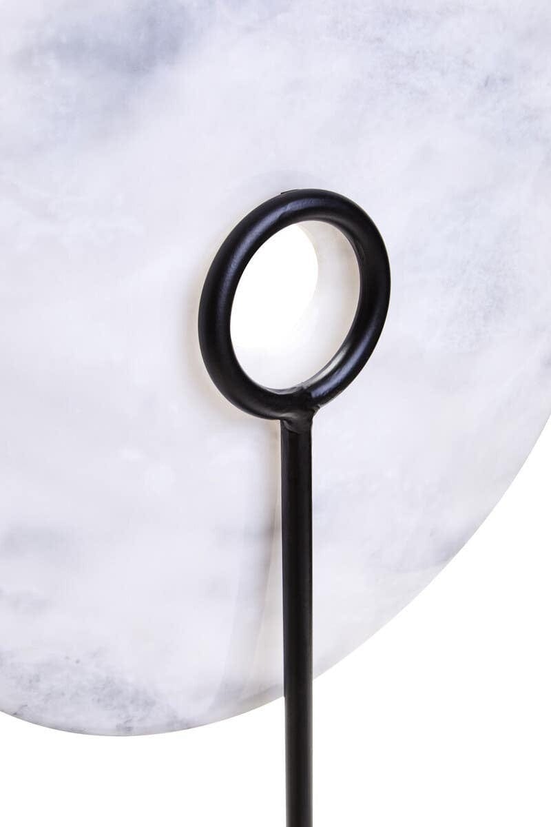 Hamilton Interiors Accessories Zoro Large Round Dia 30cm White Marble Disc Sculpture House of Isabella UK