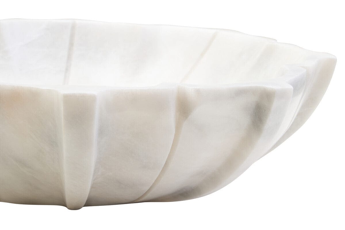 Hamilton Interiors Accessories Zoro Large White Marble Lotus Bowl House of Isabella UK