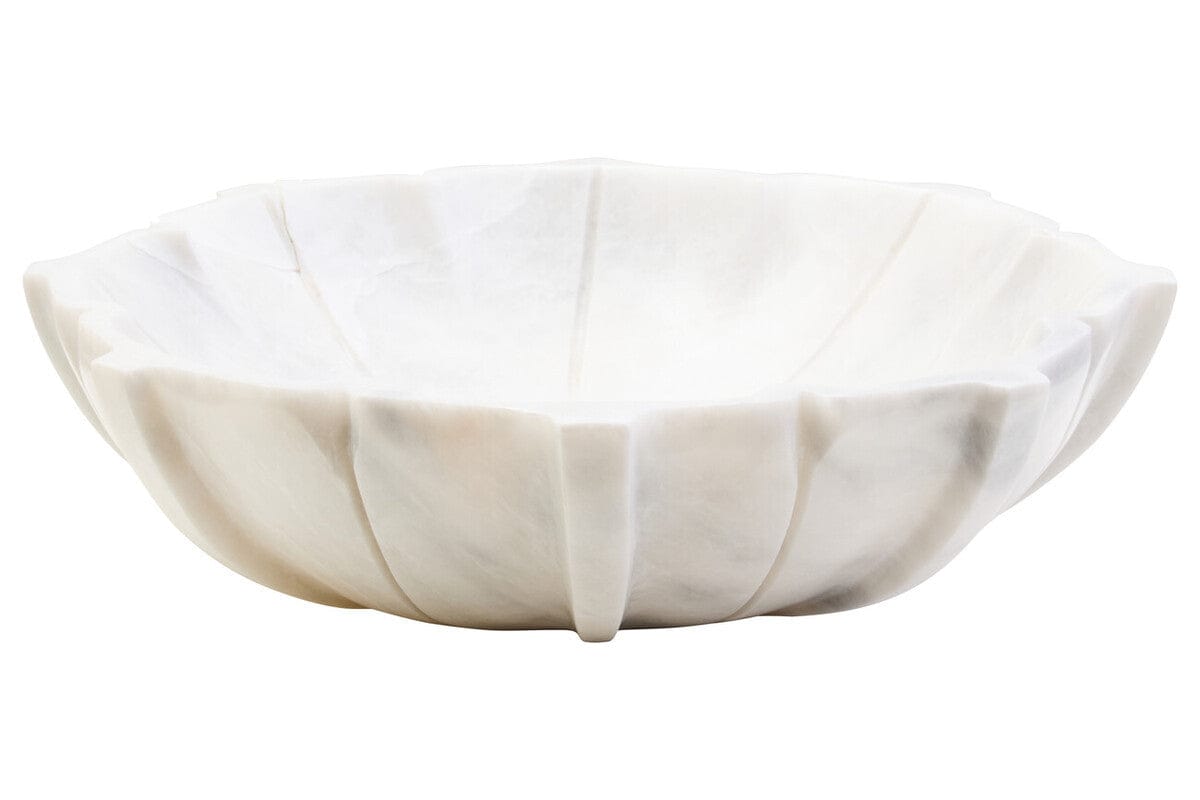 Hamilton Interiors Accessories Zoro Large White Marble Lotus Bowl House of Isabella UK
