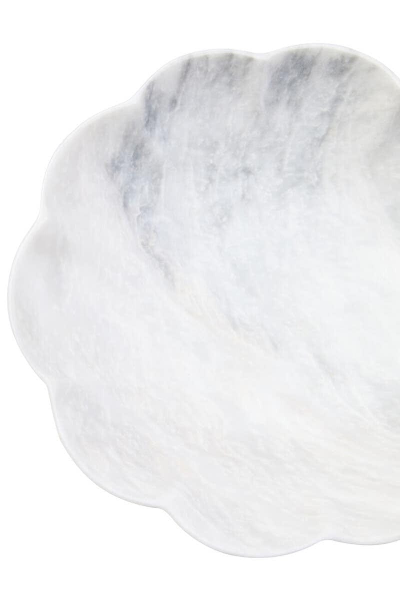 Hamilton Interiors Accessories Zoro Large White Marble Scalloped Bowl House of Isabella UK