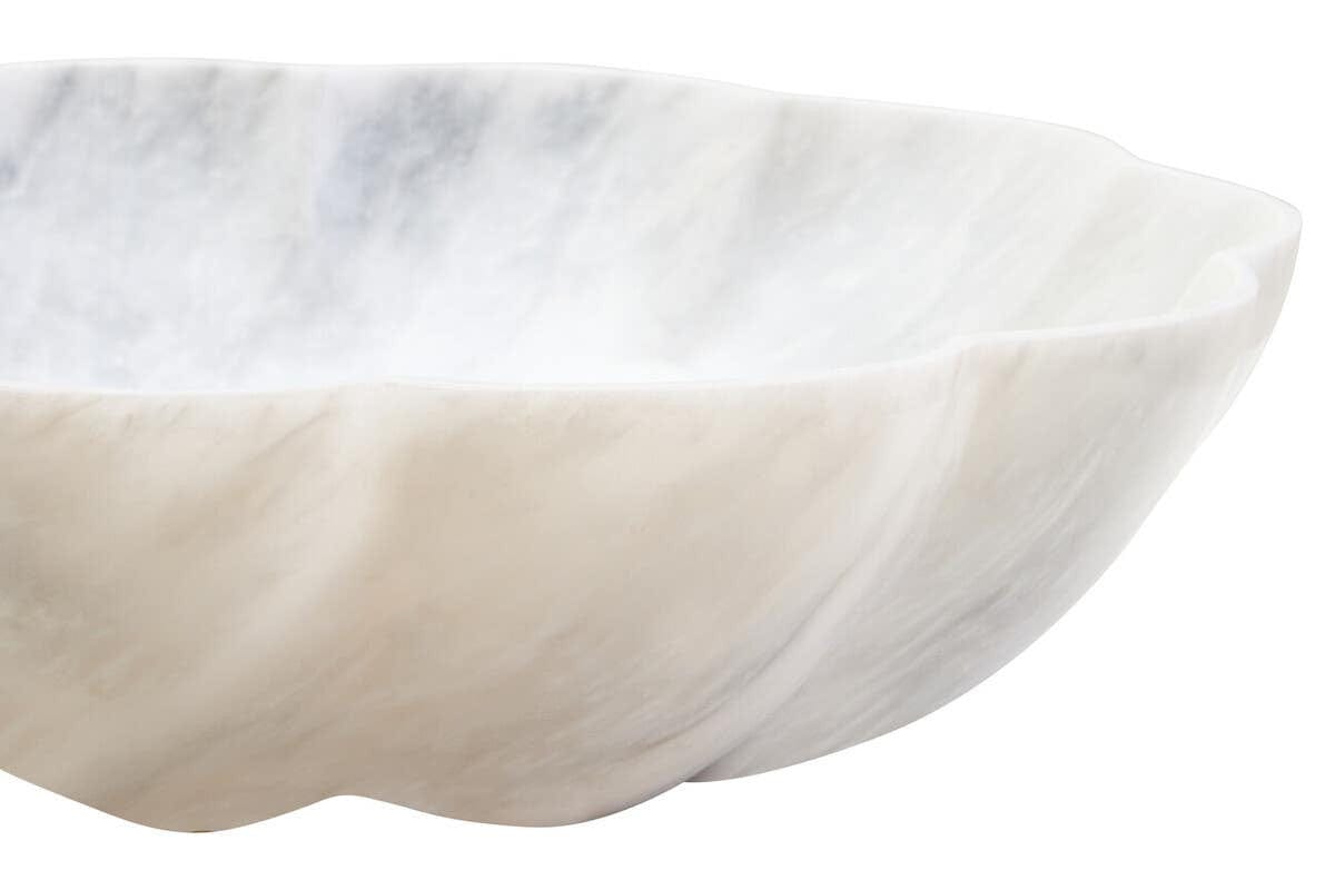 Hamilton Interiors Accessories Zoro Large White Marble Scalloped Bowl House of Isabella UK
